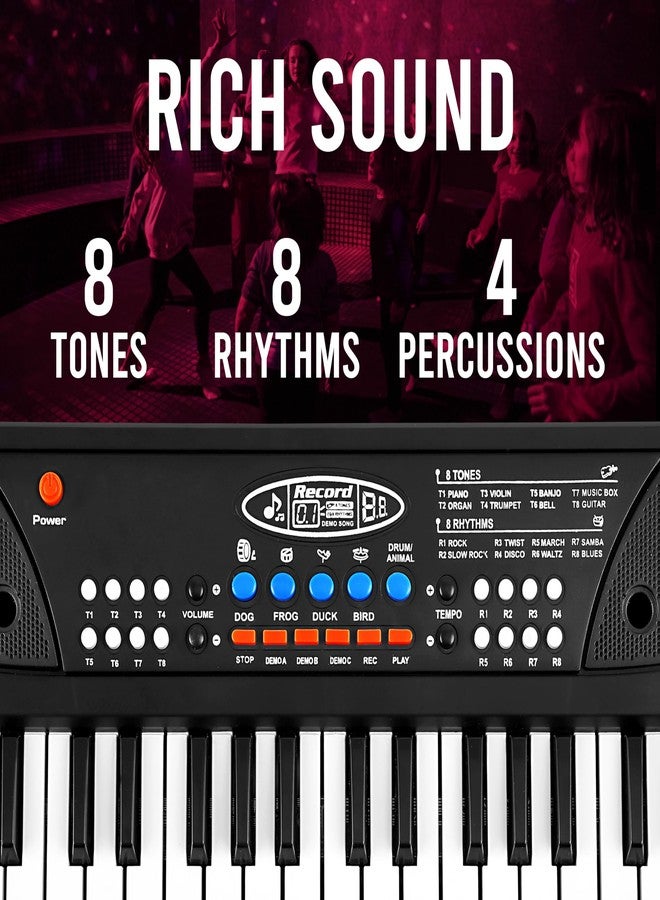 الجستو بيانو جيستو للأطفال | بيانو إلكتروني للأطفال بـ 37 مفتاحًا مع ميكروفون | ألعاب موسيقية تعليمية للأولاد والبنات من عمر 3 إلى 6 سنوات | هدايا للأطفال من عمر 3 إلى 5 سنوات - (أسود) - Image 5